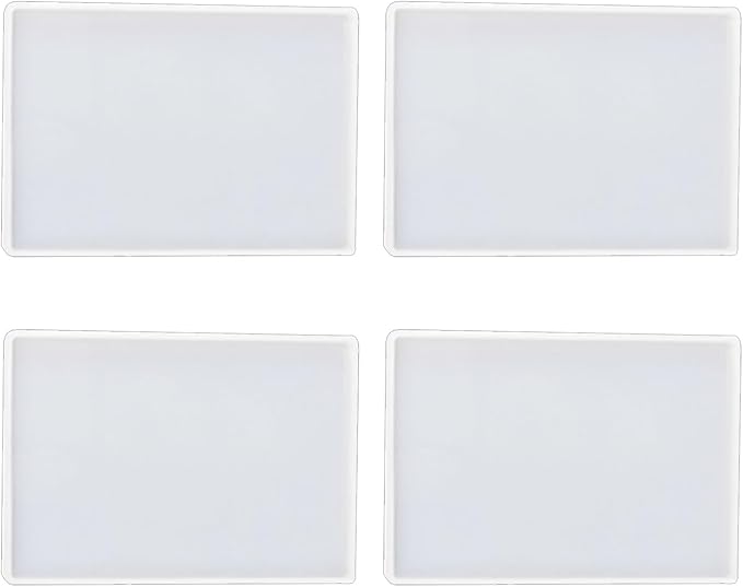4 Pcs 7x5 inch Resin Tray Molds, Rectangle Silicone Molds, Flat Concrete Molds Resin Epoxy Silicone Board for Epoxy DIY Crafts