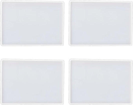 4 Pcs 7x5 inch Resin Tray Molds, Rectangle Silicone Molds, Flat Concrete Molds Resin Epoxy Silicone Board for Epoxy DIY Crafts