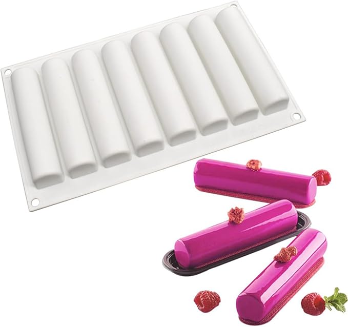 mostsom Silicone Molds Baking Mold for Mousse Cake, Silicone Mold for Chocolate, French Dessert Mold for Pastry Chocolate, Reusable Non-Stick Easy Release Baking Molds (H_ Long Bar)