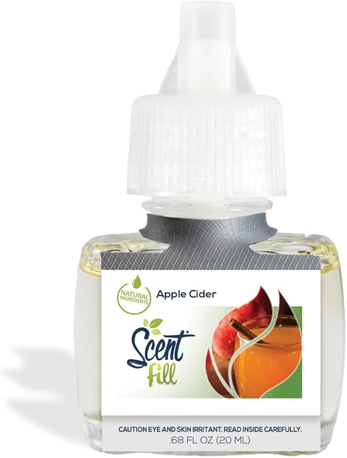 Scent Fill Apple Cider Plug in Air Freshener, Scented Oil Refills, 2 Refills + Diffuser