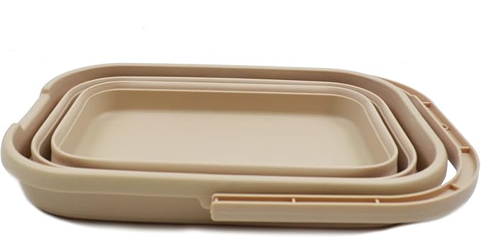SAMMART 12L (3.1 Gallon) Collapsible Rectangular Handy Bucket (1, Apricot)