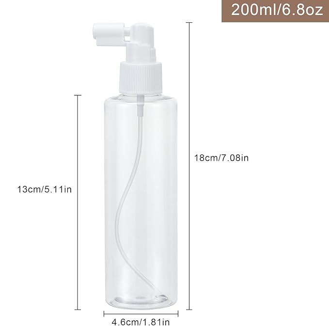 Yebeauty Clear 6 Pack 200ml/6.8oz Plastic Refillable Travel Size Spray Bottle Long Mouth Mini Spray Bottles Empty with Tight Cap for Gardening Mouthwash Small Reusable Perfume Atomizer