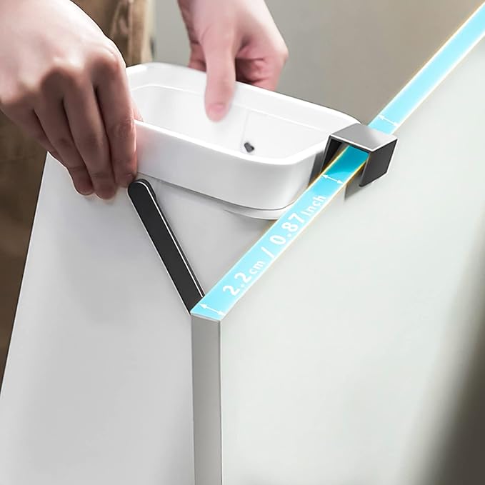 Kitchen Compost Bin Indoor for Counter Top,Hanging Small Trash Can with Lid,Food Waste Bin,Mountable Compost Busket 1.3 Gal/5 L Series,White