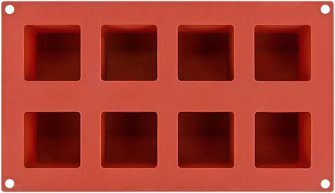 Square Silicone Mold for Baking, 8-Cavity 3D Cube Square Chocolate Molds for Cookie Covered Chocolate Candy Jello