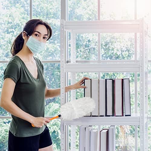 Vesici 150 Pcs Duster Refills Compatible with Swiffer Dusters Bulk Disposable Replacement Thickened with 1 Handle Heavy Duty for Cleaning, Office (White)