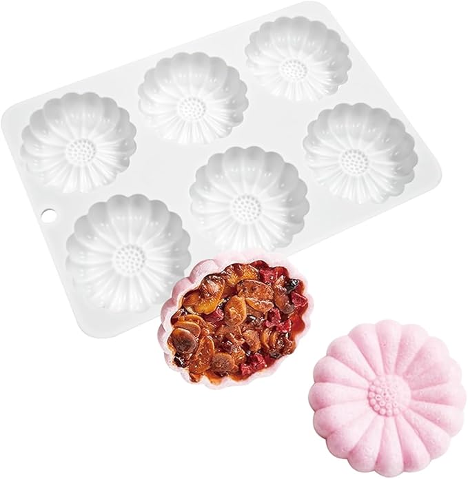TUKE Silicone Chocolate Candy Molds Non-stick Daisy Flower Silicone Baking Mold BPA Free, Gummy Molds Silicone Candy Mold For Chocolate Cake Jelly Pudding Handmade Soap Mould (Daisy Flower L)