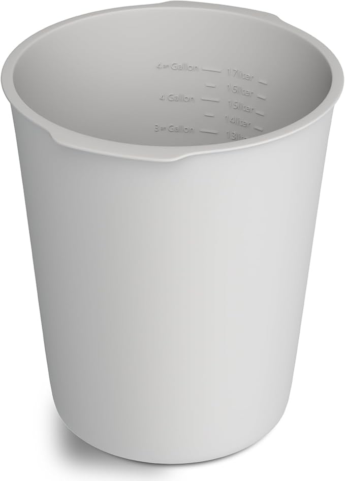 5 Gallon Silicone Bucket Liner - Reusable Measuring Mixing Liner for Concrete, Mortar, Grout, Paint - Food Grade Non-Stick with Measurement Marks - Easy to Clean & Durable (Gray)