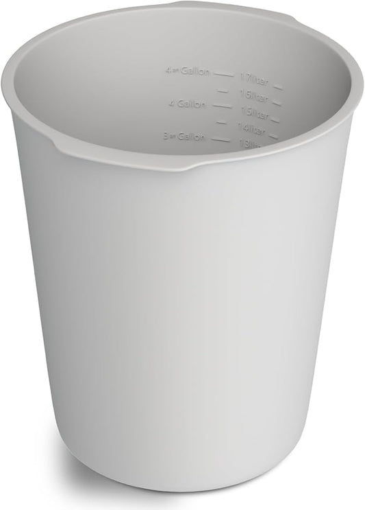 5 Gallon Silicone Bucket Liner - Reusable Measuring Mixing Liner for Concrete, Mortar, Grout, Paint - Food Grade Non-Stick with Measurement Marks - Easy to Clean & Durable (Gray)