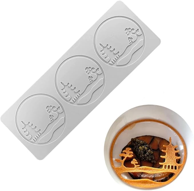 3D Hollow Leaf Fondant Lace Mold Multi Leaves Flower Candy Mold Chocolate Sugar Craft Cake Decoration Cupcake Top (E Pavilion_10.68 * 3.8 * 0.12inch)