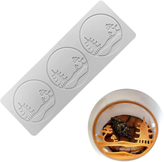 3D Hollow Leaf Fondant Lace Mold Multi Leaves Flower Candy Mold Chocolate Sugar Craft Cake Decoration Cupcake Top (E Pavilion_10.68 * 3.8 * 0.12inch)