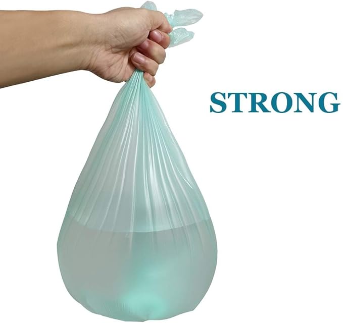 1.2 Gallon Biodegradable Trash Bags Small Trash Bags Unscented Garbage Bags Compostable Wastebasket Can Liners for Bathroom,Home, Office , Baby diaper(Emerald, 125 Count (Pack of 1))