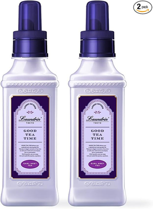 Laundrin Laundry Softener Earl Grey Tea, 2pk - Fabric Softener Liquid - Eco-Friendly & Plant-Based Softener - Household Laundry Scent Boosters - Laundry Fabric Softener - Fabric Scent Softener