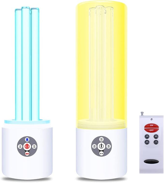 UV Light Sanitizer, 55w 254nm UVC Lamp for Room Surface Disinfection, Kills Bacteria Molds Dust Mites up to 750 sqft, Home/School/Hotel/Travel, 1Y warranty (Gold with Ozone)