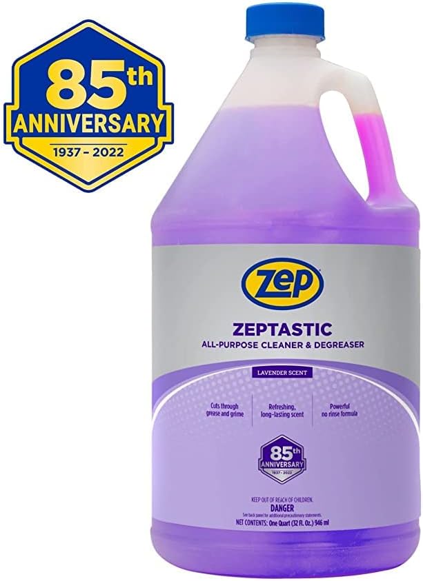 Zep Zeptastic All-Purpose Cleaner and Degreaser - 1 Gallon (Case of 4) 325724 - Refreshing Lavender Fragrance, Cuts Through Grease and Grime, Powerful No Rinse Formula
