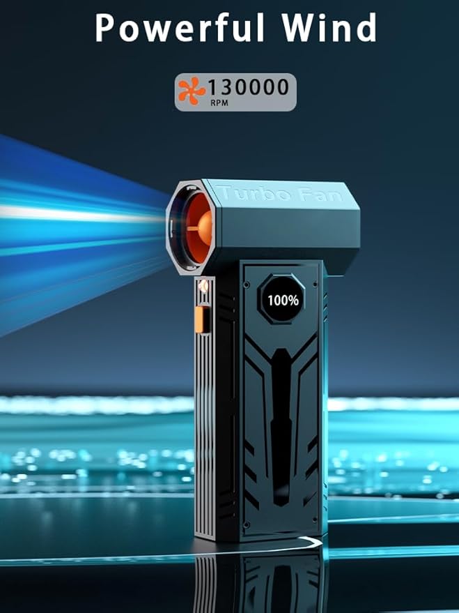 Electric Air Duster - 130,000RPM Ultra Power Cordless Air Duster, 100-Gear Adjustable Mini Blower with Quick Charge for Computers, Keyboards, Houses, Outdoors and Cars