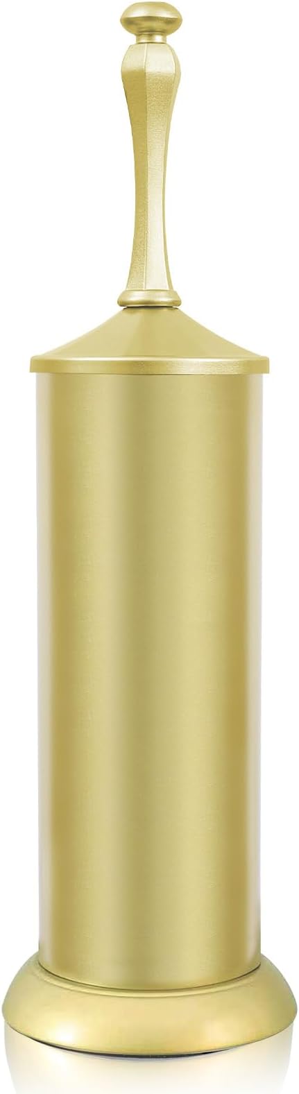 Gold Toilet Brush and Holder，Extra Long Handled Toilet Brush for Bathroom，Stainless Steel Heavy Duty Toilet Bowl Brush,Deep Cleaning Modern Toilet Cleaner Brush -Space Saving, Covered Brush, Durable