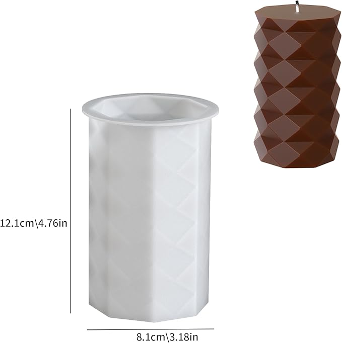 2 Pack Stripe Cylinder Pillar Spiral Candle Resin Mold - Resin Casting Silicone Molds for Home Decor & Candle Making Wave Spiral Mold