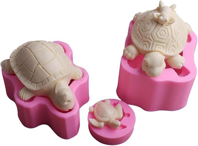 3 Pack Tortoise Resin & Silicone Mold - Epoxy Resin, Soap, Chocolate & Fondant Mold - DIY Aromatherapy & Decoration
