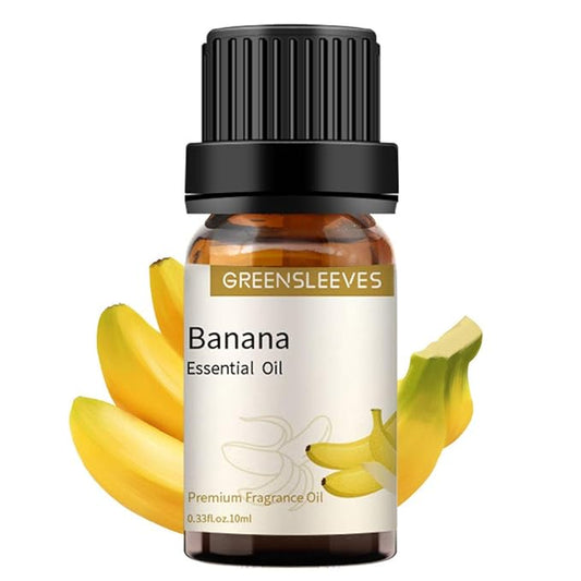 GREENSLEEVES Banana Essential Oil, 10ml Pure Plant-Based Fragrance Oil for Aromatherapy, Essential Oils for Diffuser, Air Freshener, Massage, Bath Bomb, Scented Candle Soap Making