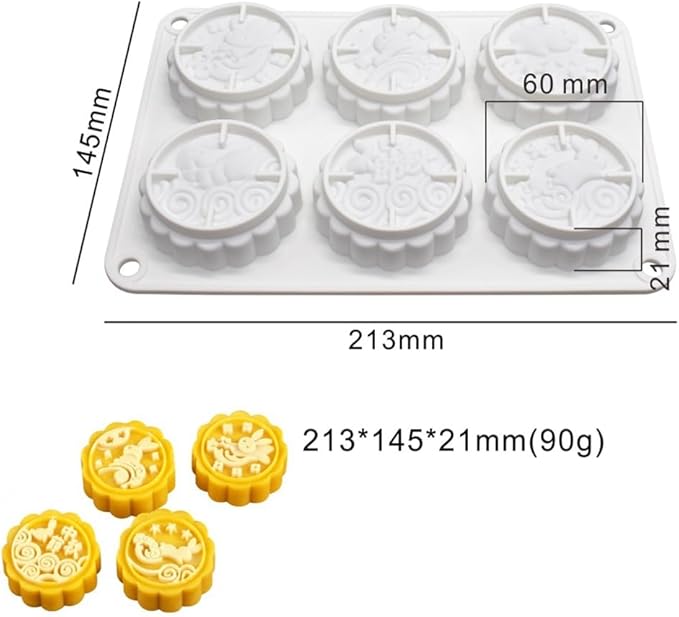 Rabbit Pattern Silicone Cake Mold Handmake DIY Mould Silicone Moulds For Cake Mooncake Mold (Mooncake N_8.52 X5.8 X0.84 inch)