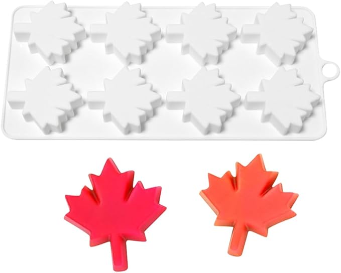 mostsom Maple Leaf Silicone Mousse Mold for Chocolate, Cake, Jelly, Truffle & Ice Cube Non-Stick Baking Molds Easy Release Baking, Candy Making (D_ Maple Leaf)