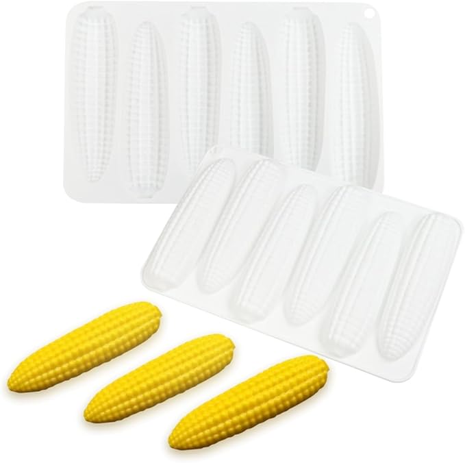 mostsom Corn Mousse Silicone Mold Non-Stick Baking Molds for Chocolate, Cake, Ice Cream, Truffle, Brownie, Soap Heat-Resistant Food-Grade Mould (B_ Corn)