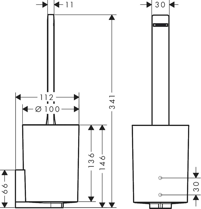 hansgrohe WallStoris Modern Toilet Brush Holder in Matte Black, 27927670