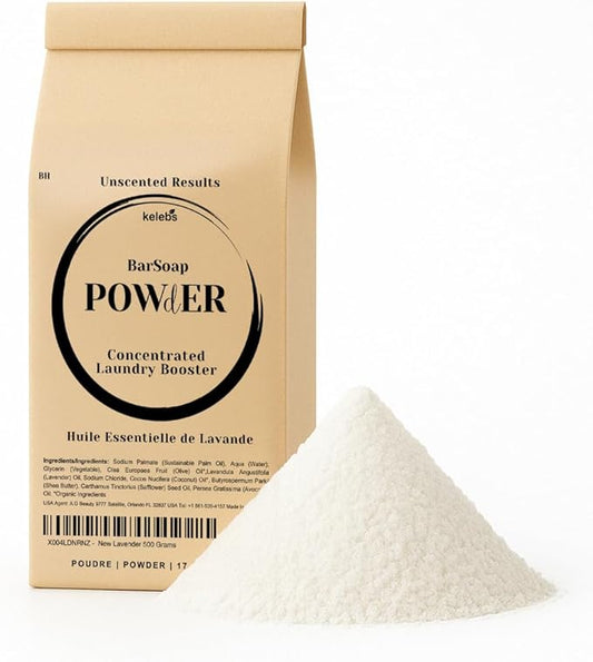 Lavender Laundry Detergent Booster Powder – Concentrated Ground Bar Soap | Mix With Borax & Washing Soda for Deep Clean of 54 Loads | Unscented Result, Stain-Fighting, Natural, Eco-Friendly