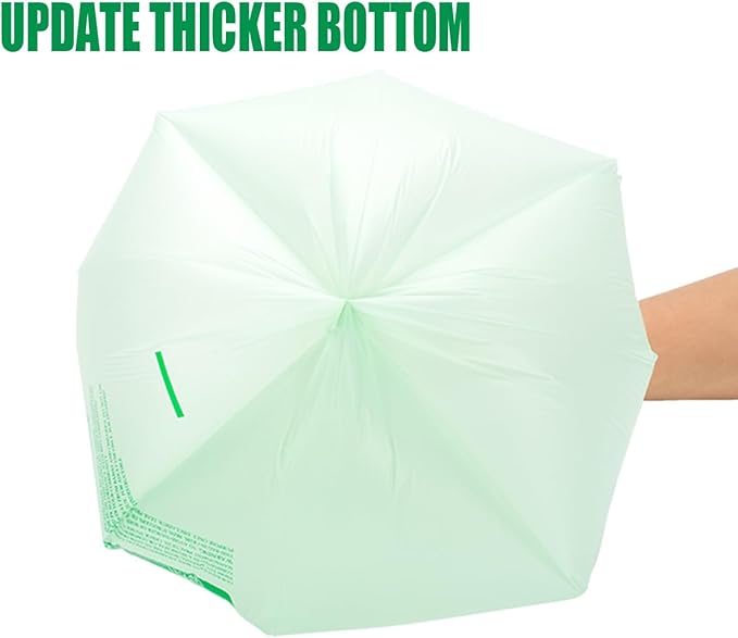 13 Gallon Compostable Tall Kitchen Trash Bags with Handle, 50 Count, Sturdy Biodegradable Garbage Bags for Food Scrap Waste, ASTM D6400, US BPI Certified