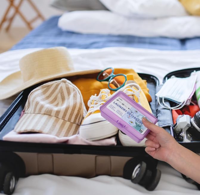 Laundry Detergent Sheets | Ultra-Portable | Travel Size | 32 Loads, 5-Second Dissolve | TSA-Approved & Eco-Friendly | 2X Stain Removal Tech | HE-Safe Detergent Sheets, Fresh Botanical Scent