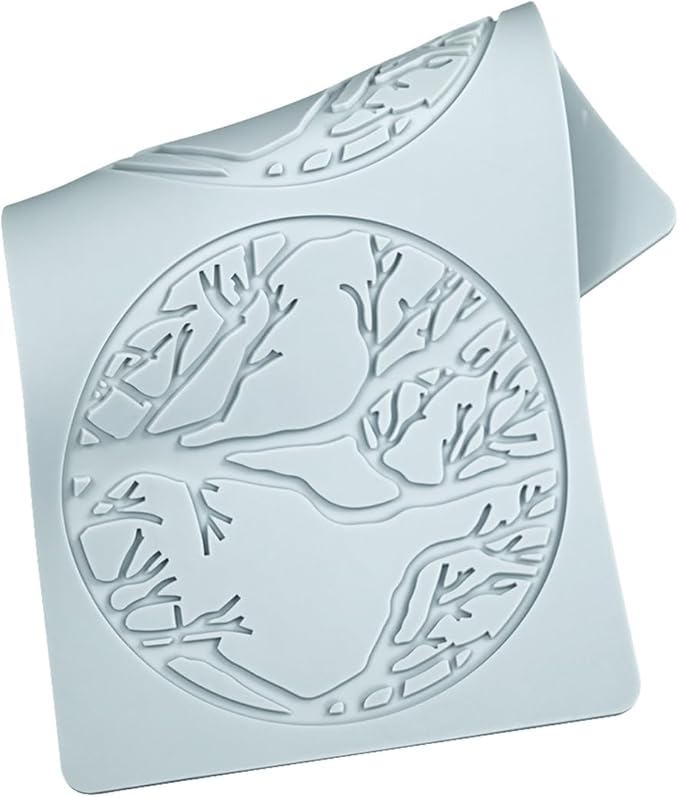 TUKE Leaf Molds DIY Ring Tree Forest Silicone Baking Molds Tuile Molds, Hollow 3D Fondant Lace Chocolate Candy Molds for Baking (Tree Forest G 10.36x5.32x0.12inch)