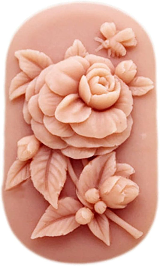 Soap Mold Silicone Soap Molds for Soap Making Craft DIY Handmade Chocolate Candy Cake Mold Oval Flower (14449)