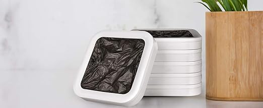 TOWNEW T1S/T AIR X/T Air Lite Official Refill Rings for Smart Kitchen Trash Can | Durable Garbage Bags for Electric Trash Can - 6 pk White Refill Rings - Up to 150 Trash Bags (6 Months Supply)