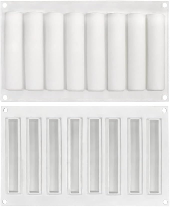 mostsom Silicone Molds Baking Mold for Mousse Cake, Silicone Mold for Chocolate, French Dessert Mold for Pastry Chocolate, Reusable Non-Stick Easy Release Baking Molds (H_ Long Bar)