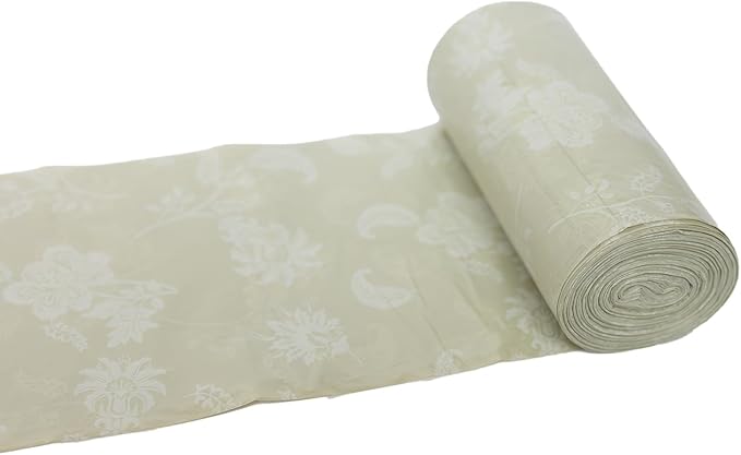 Happy Haven Bathroom Trash Bags for 2,3,4 Gallon Trash Can, Small Garbage Bags - Bedroom & Bathroom, Decorative Cute Wastebasket Liner - 50 Count (Beige Botanical)