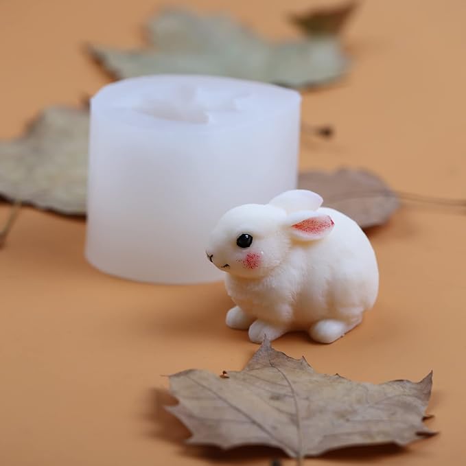 Small Hairy Rabbit Mold Rabbit Silicone Mold for Candle Rabbit Resin Mold Rabbit Soap Mold Silicone Mold for Resin Rabbit Decorate Mold Rabbit Candle Mold