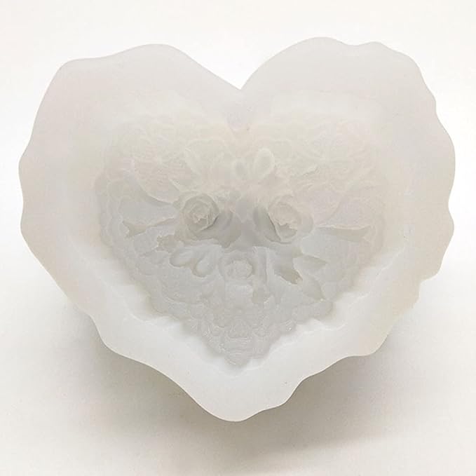 Beautiful Flower Delicate Floral Heart Silicone Soap Molds for Soap Making, Craft DIY Handmade Chocolate Candy Cake Mold
