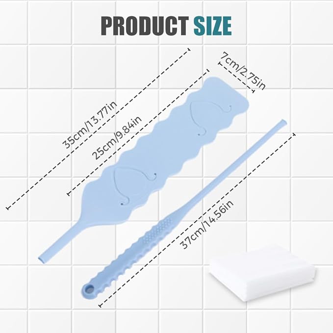 2 Pcs Bendable Gap Dust Cleaner, Blue Bendable Microfiber Duster for Household, Long Handle Flat Duster for Under Appliances, Crevice Cleaning Tool with Nonwoven Fabric (2pcsBlue)