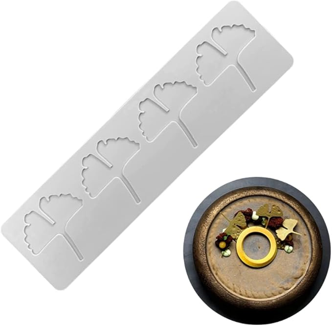 3D Hollow Leaf Fondant Lace Mold Multi Leaves Flower Candy Mold Chocolate Sugar Craft Cake Decoration Cupcake Top (B Ginkgo Leaf_10.96 * 3 * 0.12inch)