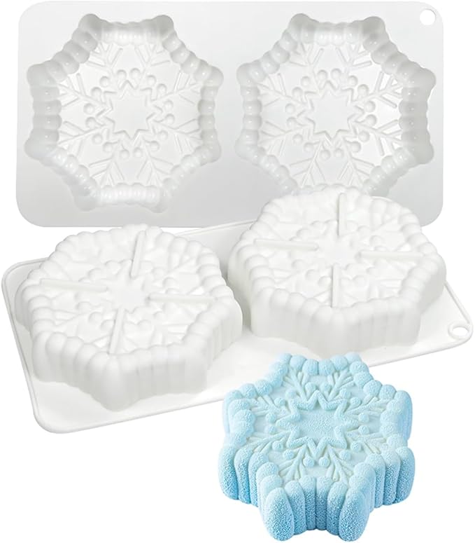 mostsom Silicone Molds for Baking Non-Stick Candy, Chocolate, Cookie, Oreo, Mini Soap, Pudding, Jello, Muffin, Dog Treats Ideal for Cupcakes, Ice Cubes, and Jelly Mold (E_ SnowFlower)