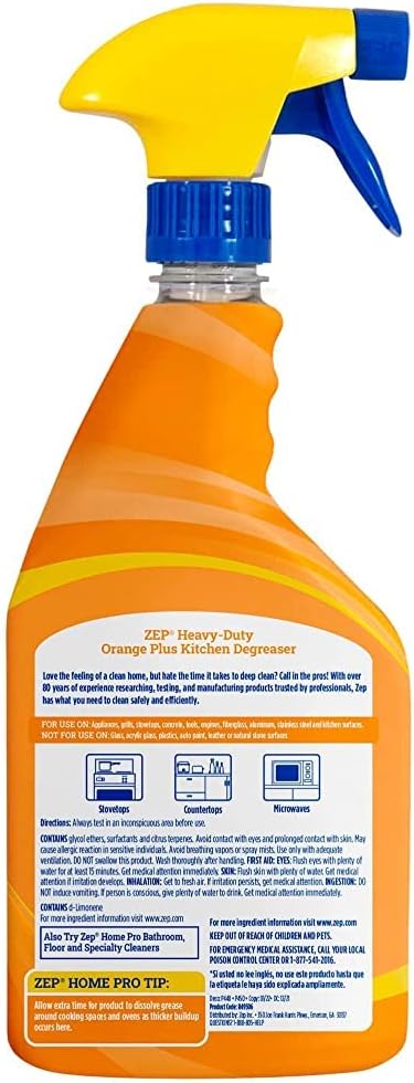 Zep Home Pro Orange Plus Kitchen Degreaser - 24 Fl. Oz. - R49506 - Pro Trusted Cleaning Power: Now in Refreshing Scents and Family Friendly Formulas (1)