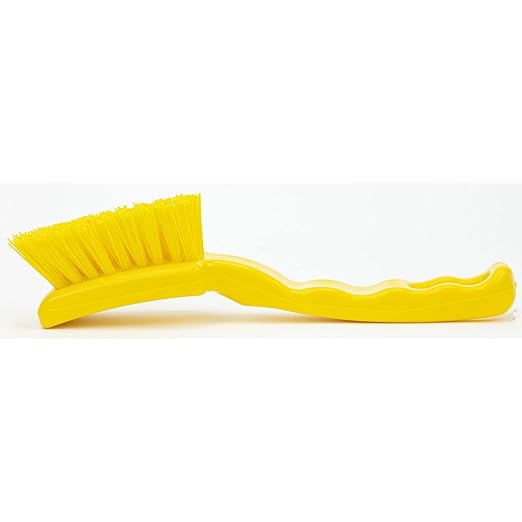 SPARTA 41395EC04 Plastic Scrub Brush, Detail Brush, Kitchen Brush With Hanging Hole For Cleaning, 7 Inches, Yellow, (Pack of 6)