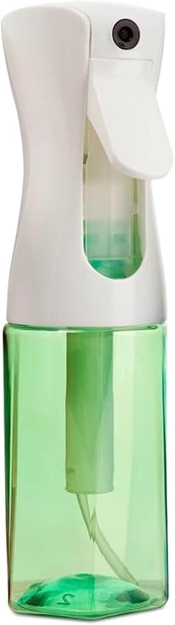 Continuous Mist Spray Bottle – Ultra Fine Mist for Hair Styling, Salon Use, and Versatile Applications – Ideal for Plants, Cleaning, and Travel – 5 oz Green Octagon Shape Empty Bottle