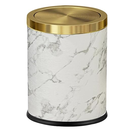 4gallon,Marble Trash Can with Lid,Medium Bedroom Garbage Can,Flip Top Trash Can for Bathroom,Bedroom,Kitchen,Living Room(Marble)