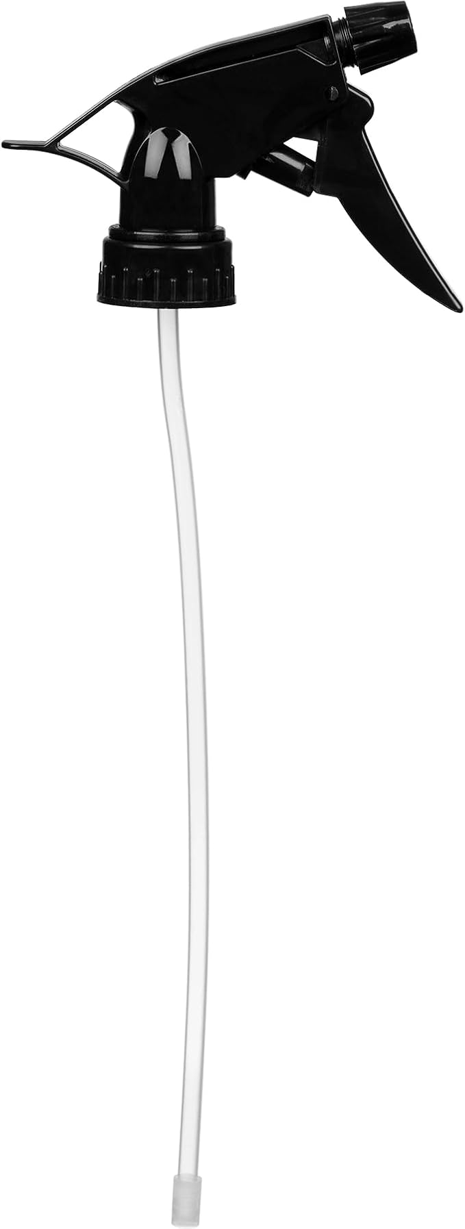 Generic All Purpose T-8 Black Trigger Sprayer with 9-1/4"" Dip Tube and 28mm 28-400 Nozzle, 6 Pack, Industrial Grade, Heavy Duty, Chemical Resistant, Adjustable Stream Mist, for Spray Bottles