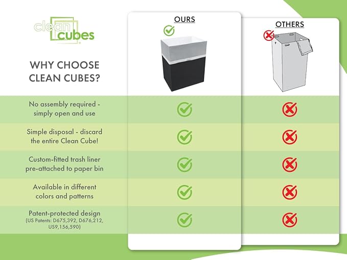 13 Gallon Disposable Trash Cans (6-Pack) with Fitted Trash Bags - Reusable Garbage and Recycling Bins for Parties, Events, and More (Black- 17" Height x 13.5" Width x 10" Depth)