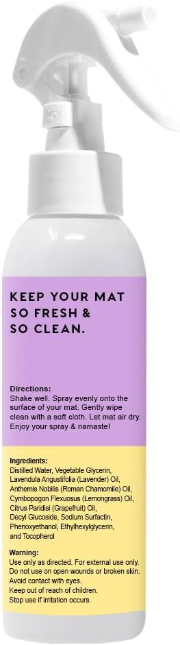 MOXE Yoga Mat Cleaner Spray, Lavender & Chamomile Essential Oil, Safe for All Mats & Exercise Equipment, Odor & Sweat Protection, Includes Microfiber Cleaning Towel, 4 Oz (2 Pack)