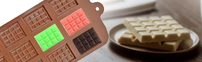 Silicone Break-Apart Chocolate, Food Grade Non-Stick Protein and Energy Bar Mold (Chocolate Bar Mold Set of 4)