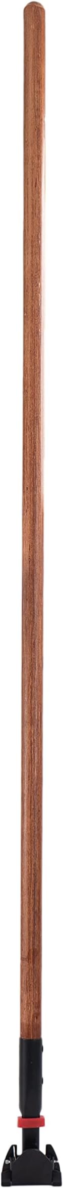 Matthew Cleaning Commercial Quick-Change Dust Mop Handle with Clip-on Metal Gripper for Heavy Duty Mop Head Replacement Holder, Lacquered Wood 60 inch 6packs-Natural