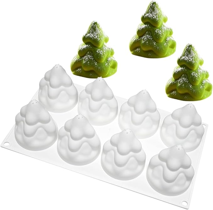 TUKE Christmas Tree Silicone Molds,Chocolate Fondant Cake Molds, 3D Non-Stick Food Grade Silica Gel Mould for Candies, Chocolate, Ice Cube DIY Tools (Christmas Tree I)